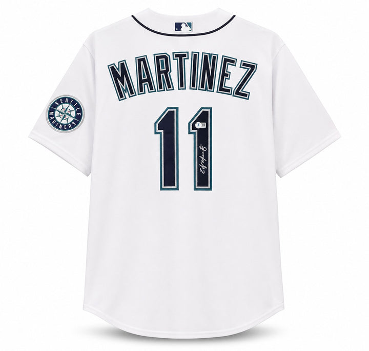 Seattle Mariners Edgar Martinez Signed White Nike Jersey Size XL Beckett Witness