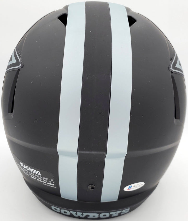Roger Staubach Auto Eclipse Black Cowboys Full Size Speed Replica Helmet Beckett