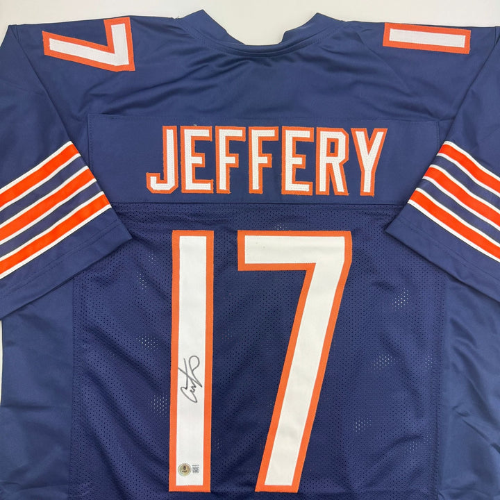 Autographed/Signed Austin Booker Chicago Blue Football Jersey JSA COA