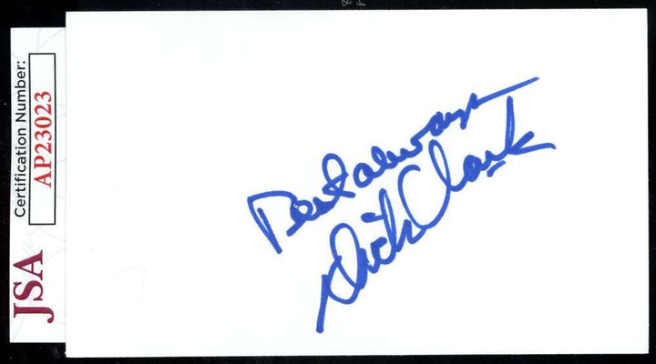 Dick Clark JSA Coa Signed 3x5 Index Card Autograph