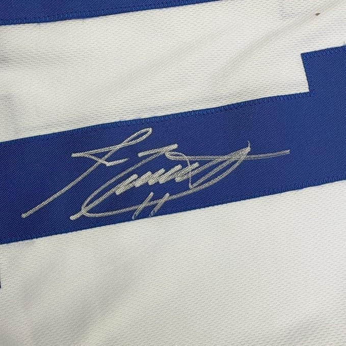 Framed Autographed Jim Everett 35x39 LA White Football Jersey JSA COA