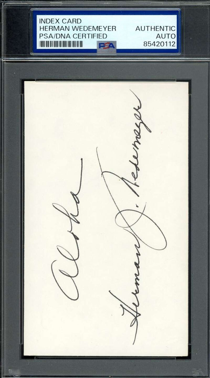 Herman Wedemeyer PSA DNA Coa Signed 3x5 Index Card Hawaii 5-0 Autographed
