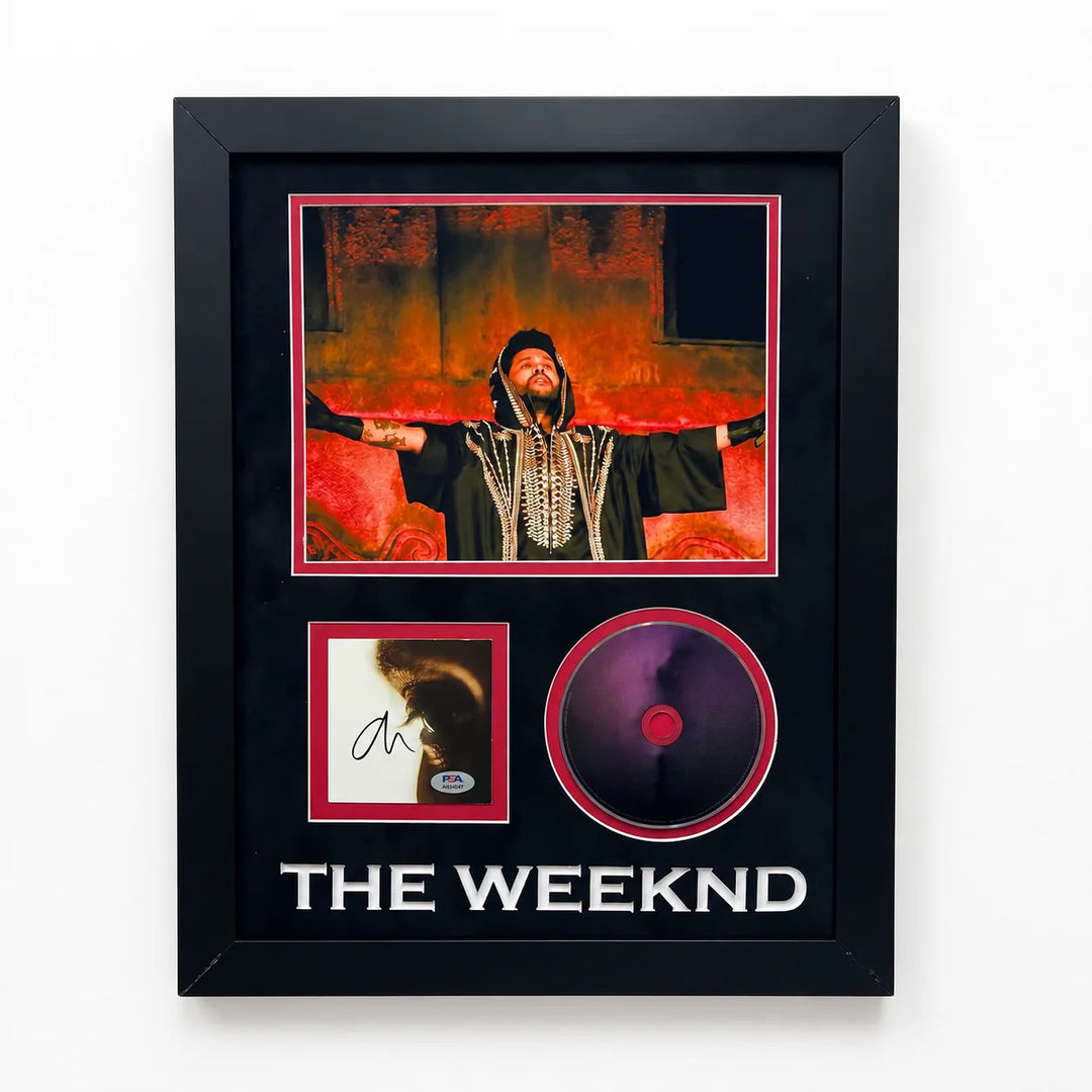 The Weeknd Signed CD Cover 16x20 Framed PSA Autographed Hurry up Tomorrow