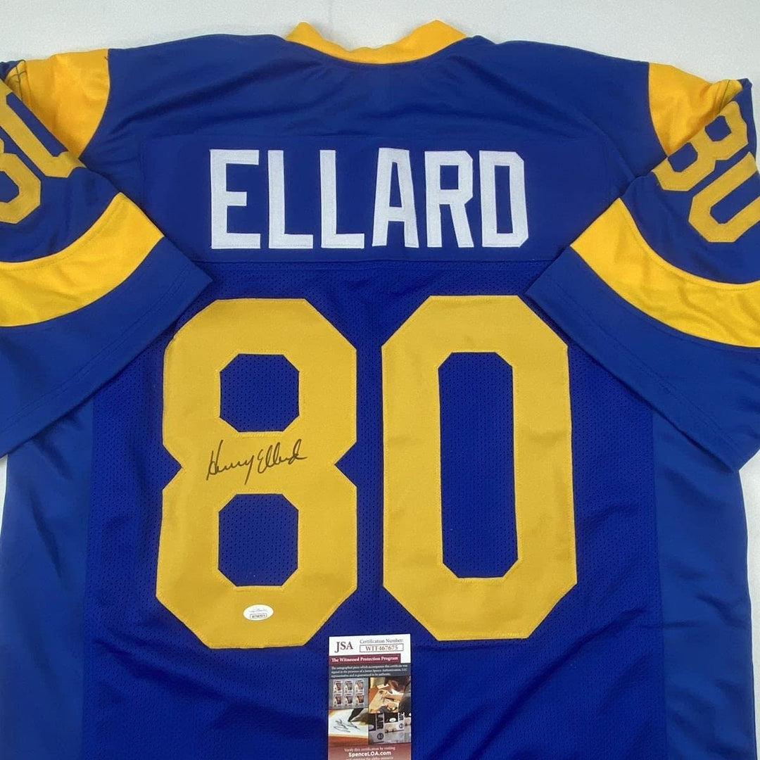 Autographed/Signed HENRY ELLARD Los Angeles LA Blue Jersey JSA COA Auto