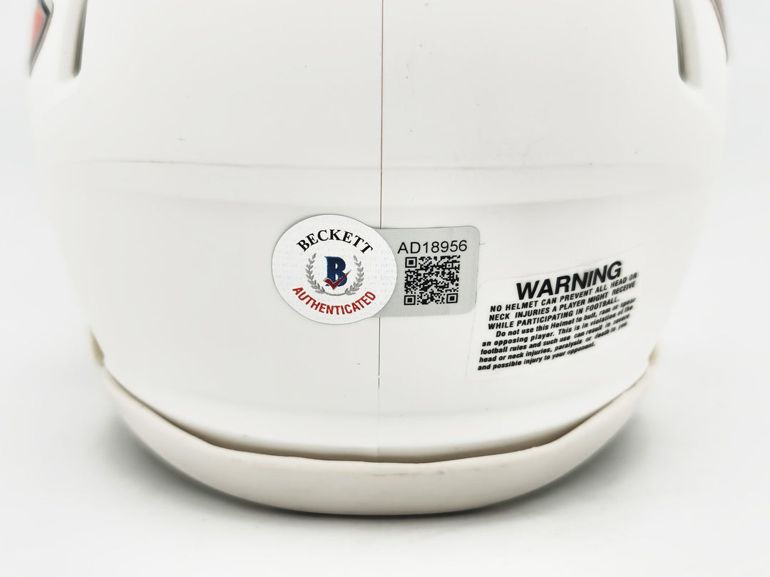 Richard Dent Auto Bears Flat Matte White Speed Mini Helmet "HOF 11" Beckett Wit