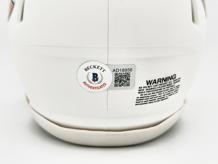 Richard Dent Auto Bears Flat Matte White Speed Mini Helmet "HOF 11" Beckett Wit