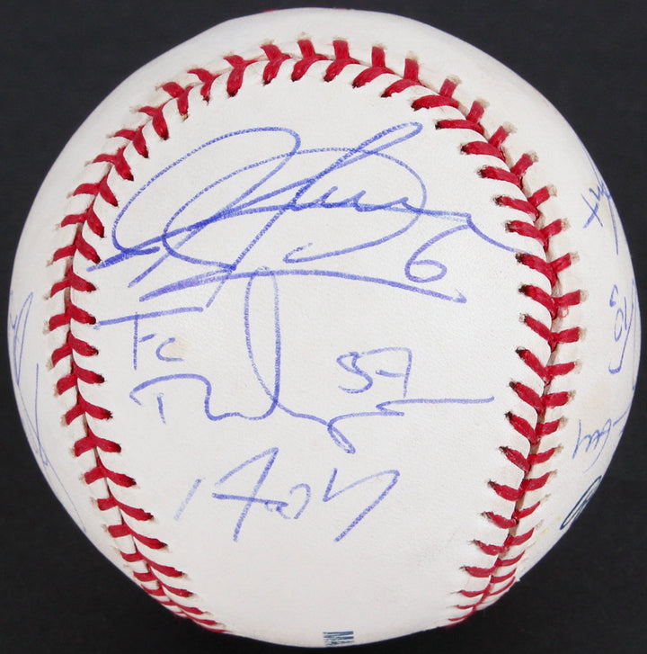 ANAHEIM ANGELS 2004 TEAM SIGNED BALL MOLINA REINEKE LACKEY GUILLEN F-ROD KENNEDY