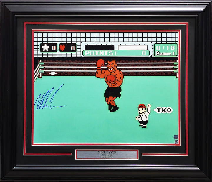 Mike Tyson Signed Framed 16x20 Photo Nintendo Punch-Out!! Beckett BAS QR