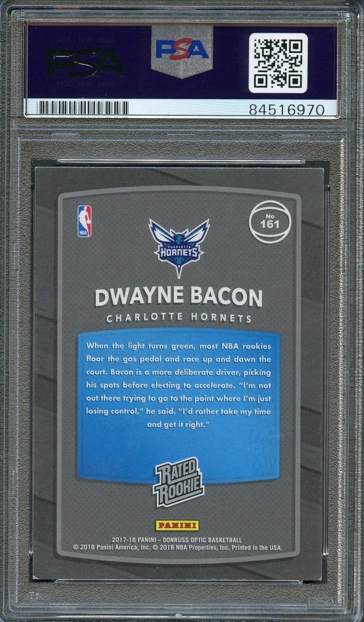 2017-18 Optic Rated Rookie #161 Dwayne Bacon Signed Card AUTO 10 PSA/DNA Slabbed