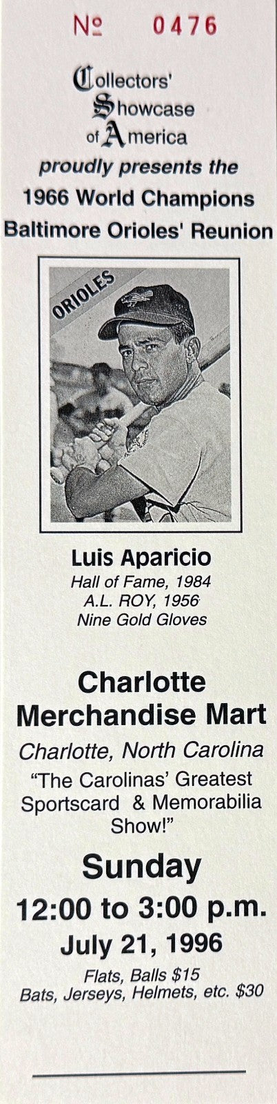 Luis Aparicio signed White Sox Hall of Fame Induction Day 8x10 Photo Framed -COA