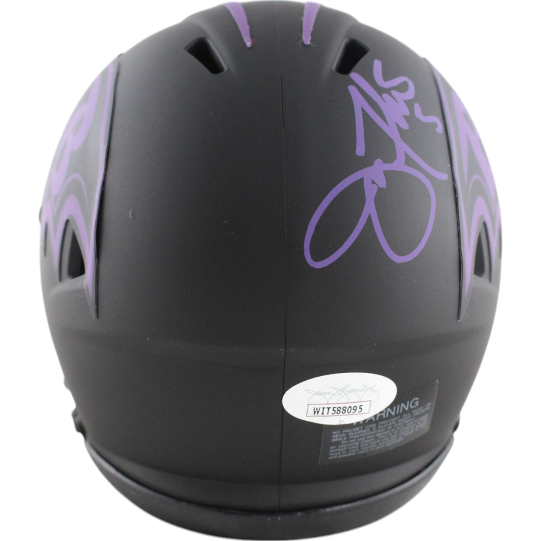 Joe Flacco Autographed/Signed Baltimore Ravens Eclipse Mini Helmet JSA 49656