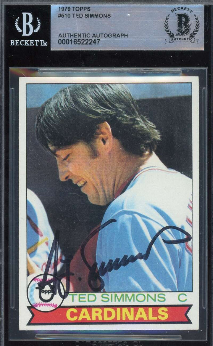 Ted Simmons Beckett BAS Signed 1979 Topps Autograph