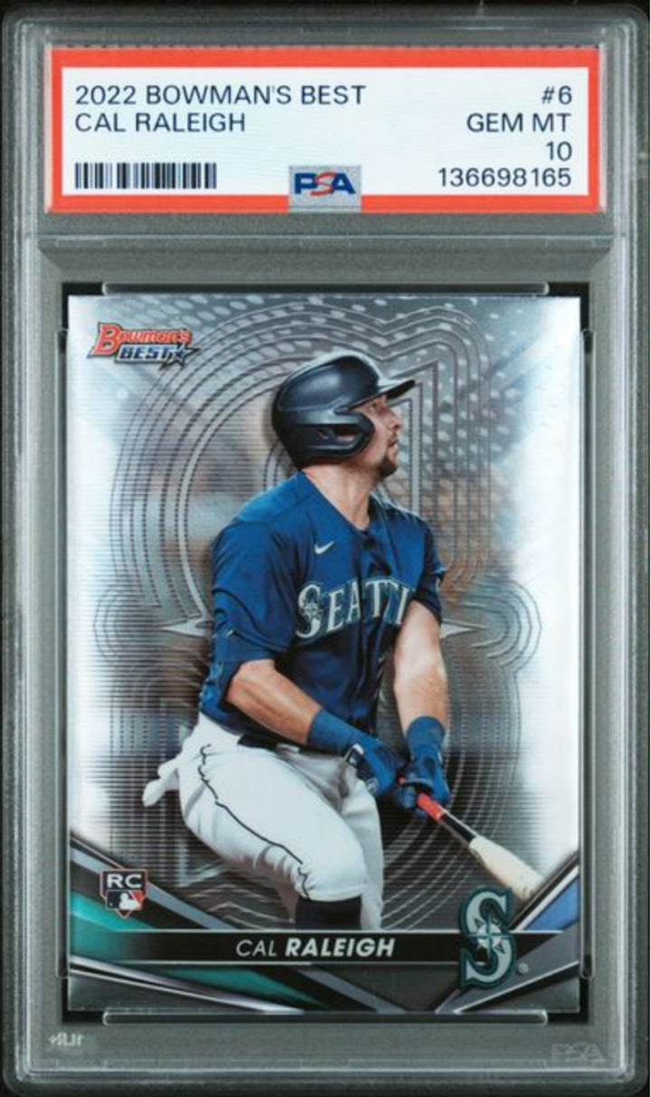 Graded 2022 Topps Bowmans Best Cal Raleigh #6 Rookie RC Card PSA 10 Gem Mint