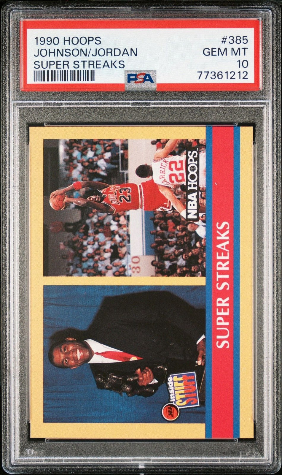 Graded 1990 NBA Hoops Michael Jordan #385 Magic Johnson Streaks Card PSA 10