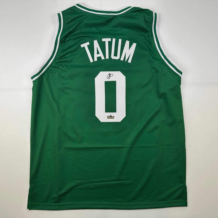 Facsimile Autographed Jayson Tatum Boston Green Reprint Auto Jersey Men's XL