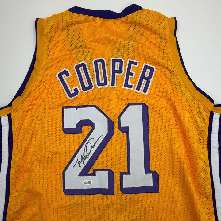 Autographed/Signed Michael Cooper Los Angeles Yellow Jersey JSA COA