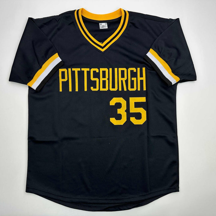 Autographed/Signed Manny Sanguillen Pittsburgh Black Jersey JSA COA