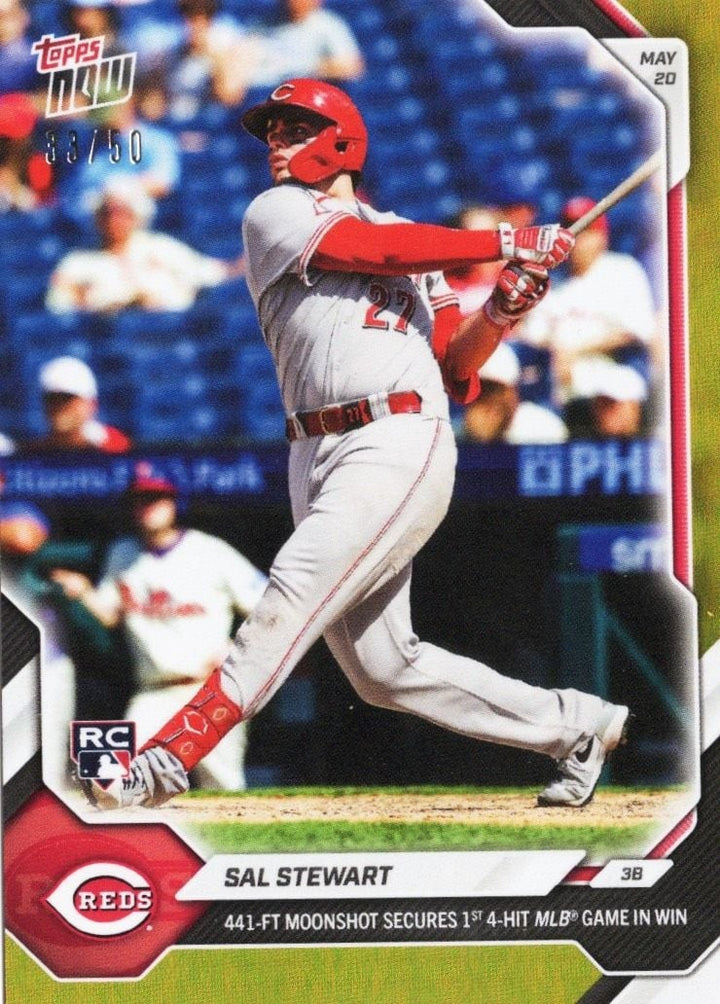 2026 Topps Now Sal Stewart #224 Gold Foil /50 Rookie RC Baseball Card