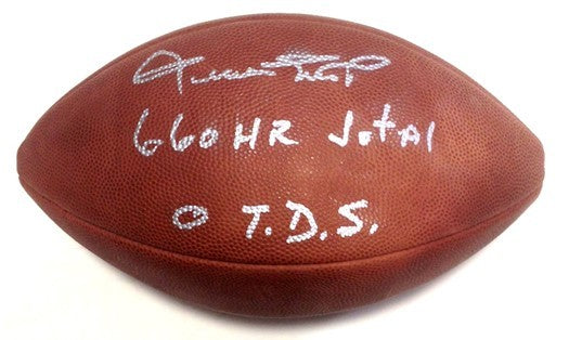 Willie Mays Signed 660 HR Total 0 T.D.S Mint Auto Duke Football Case JSA Coa