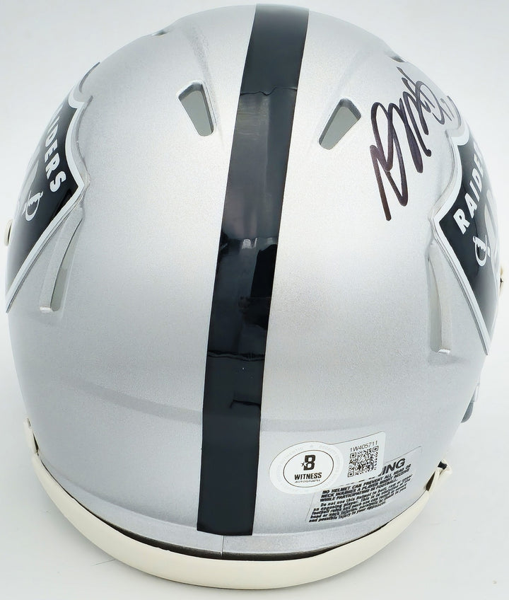 Davante Adams Signed Las Vegas Raiders Silver Speed Mini Helmet Beckett Witness
