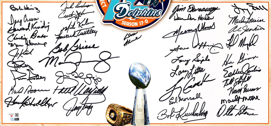 1972 Dolphins Perfect Season Team Auto 20x24 Photo 39 Sigs Shula Griese Fanatics