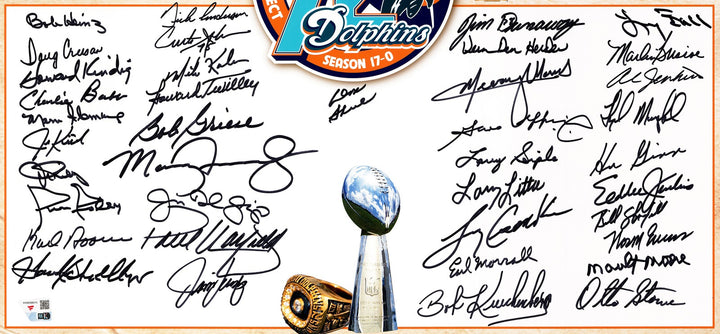 1972 Dolphins Perfect Season Team Auto 20x24 Photo 39 Sigs Shula Griese Fanatics