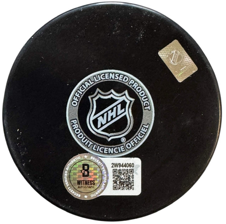 Aaron Ekblad Autographed Official Florida Panthers Puck (Beckett Witness)