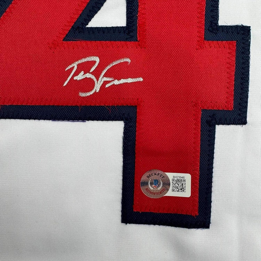 Framed Autographed/Signed Terry Francona 35x39 Boston White Jersey BAS COA