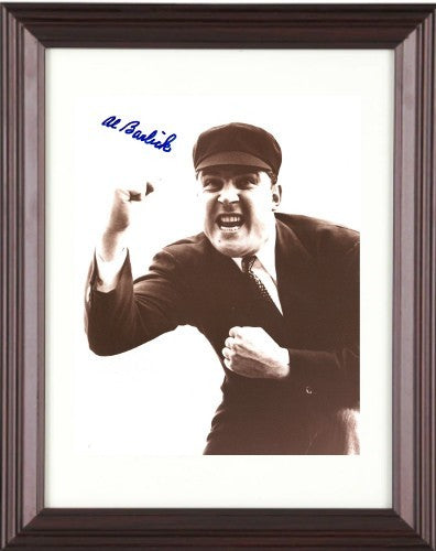 Al Barlick signed HOF Baseball Umpire Sepia Tone 8x10 Photo imperfect Framed-COA
