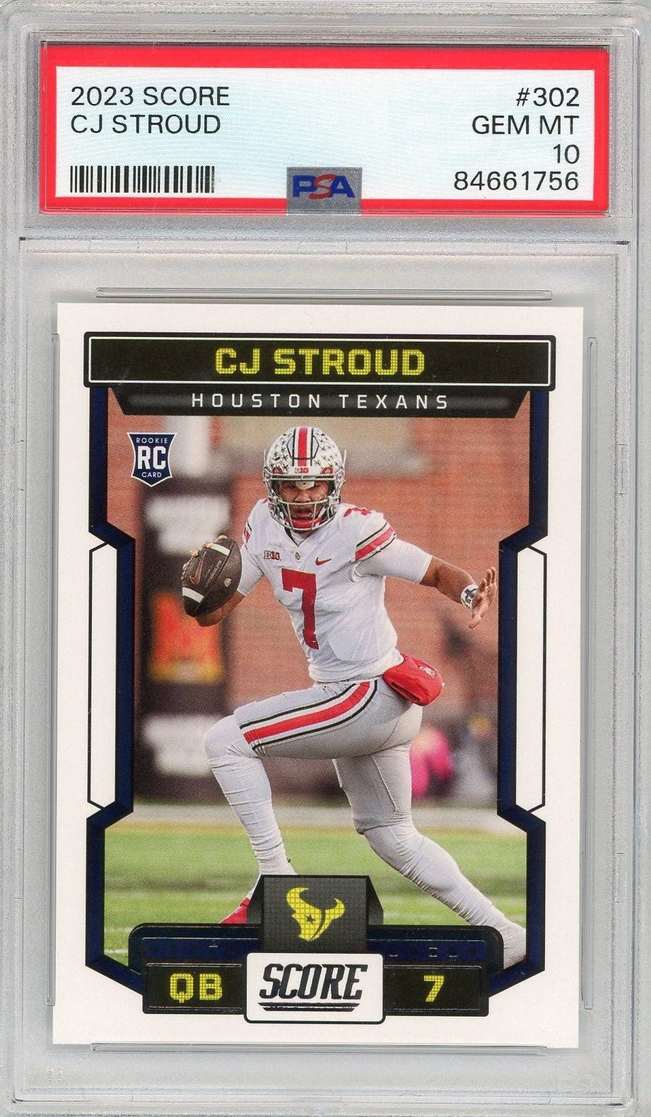 Graded 2023 Panini Score CJ Stroud #302 Rookie RC Card PSA 10 Gem Mint