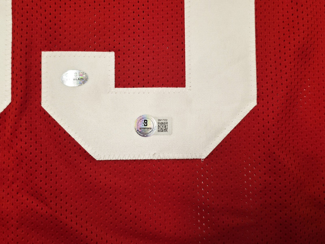 San Francisco 49ers Mike Wilson Signed Red Jersey "4X SB Champs!" Beckett