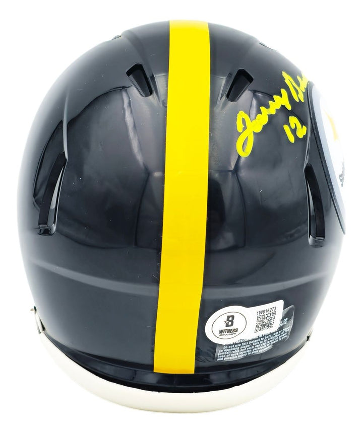 Terry Bradshaw Signed In Yellow Pittsburgh Steelers Mini Speed Helmet BAS