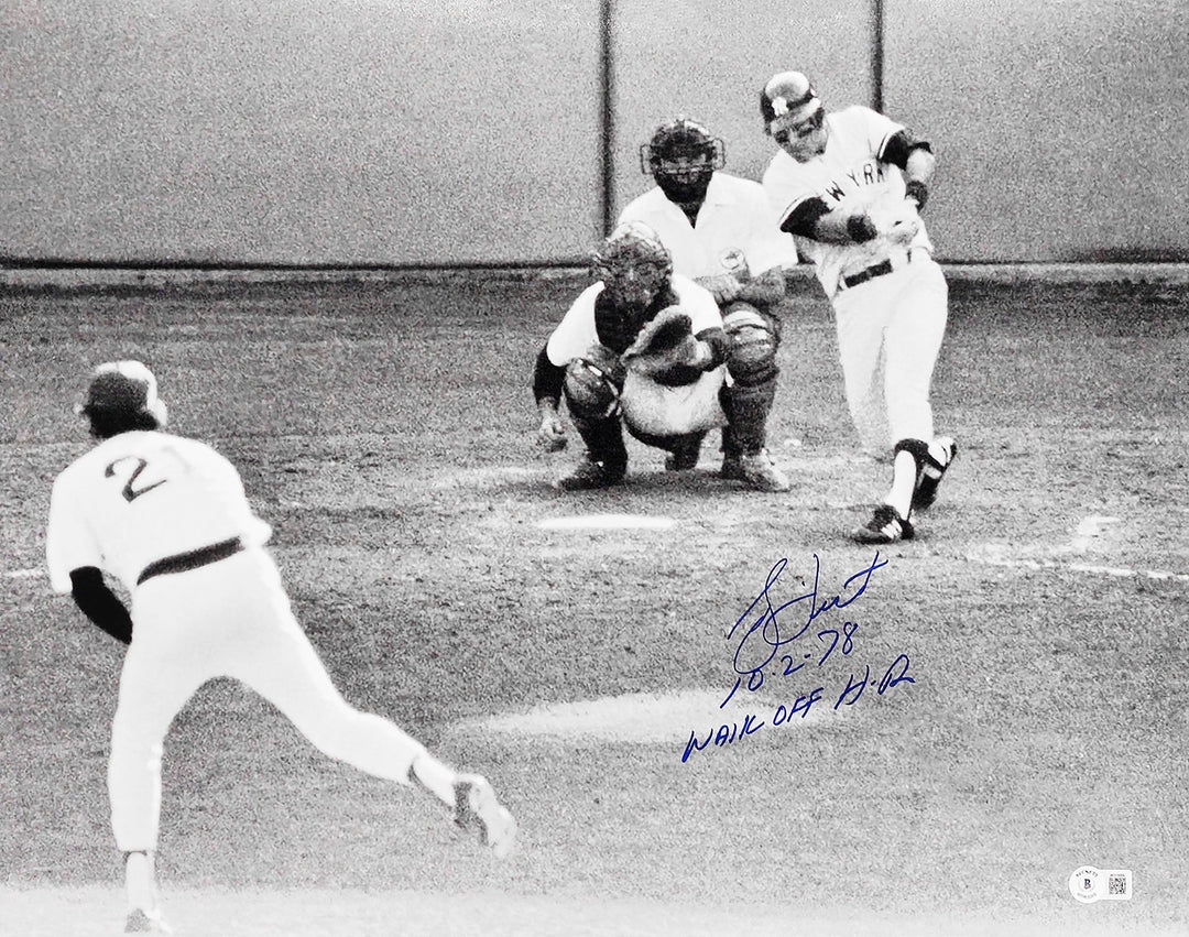 Bucky Dent Signed 16x20 Photo New York Yankees "10-2-78 Walk Off HR" Beckett Wit