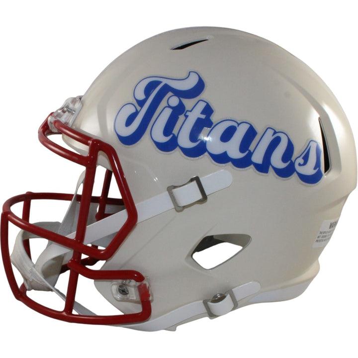 Earl Campbell Signed Tennessee Titans F/S Retro Helmet Beckett Witness 56951