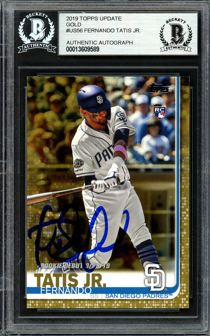 Fernando Tatis Jr. Auto 2019 Topps Update Gold RC US56 Padres #732/2019 Beckett