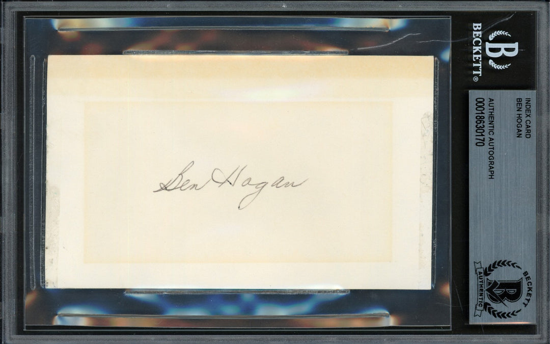 Ben Hogan Autographed 3x5 Index Card Beckett BAS #18630170