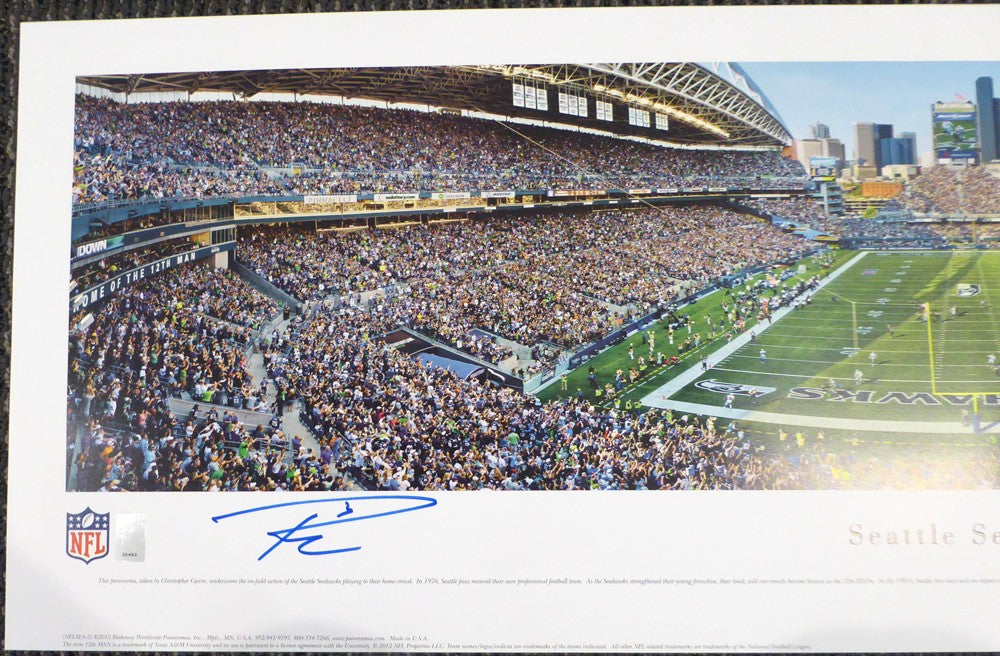 Russell Wilson Signed 13x40 Century Link Field Panoramic Photo Seahawks RW Holo