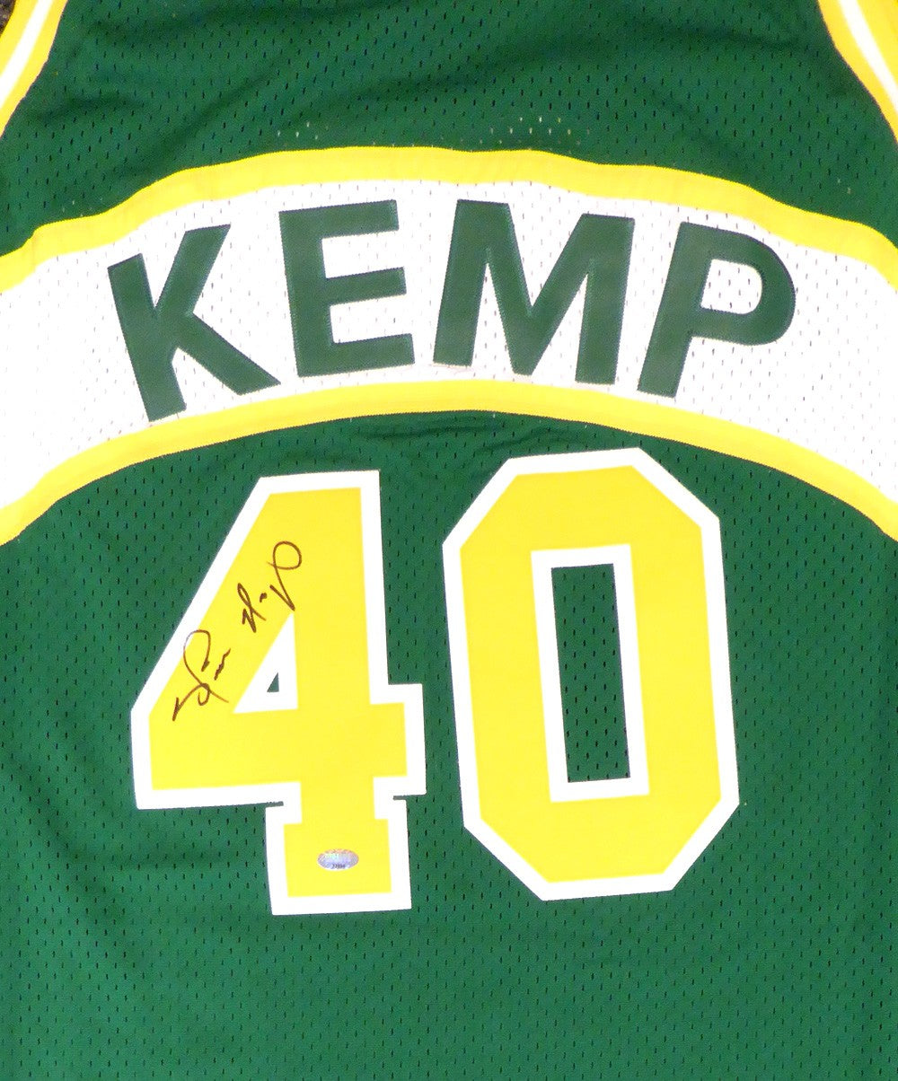 Seattle Sonics Shawn Kemp Auto Green Adidas Hardwood Classics Jersey Size XL MCS