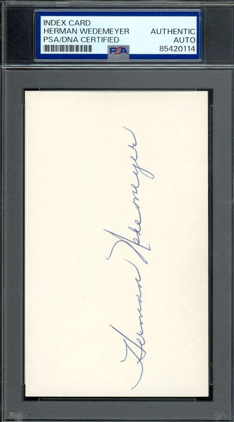 Herman Wedemeyer PSA DNA Coa Signed 3x5 Index Card Hawaii 5-0 Autograph