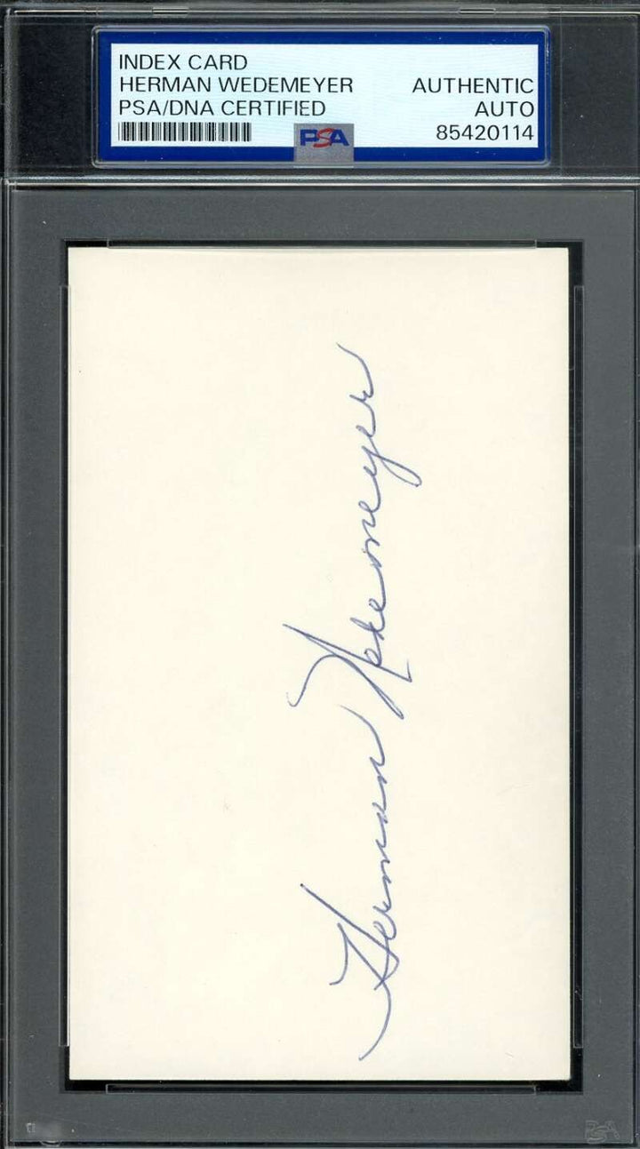 Herman Wedemeyer PSA DNA Coa Signed 3x5 Index Card Hawaii 5-0 Autograph