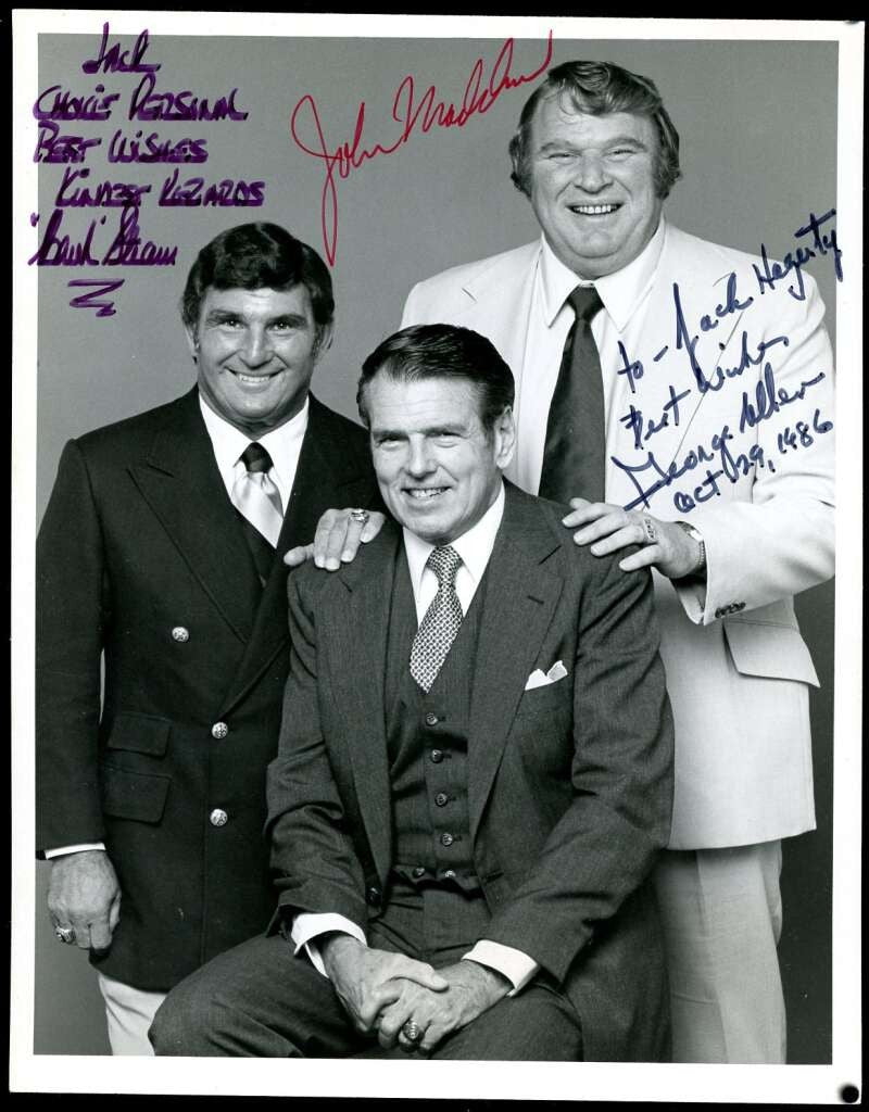 Hank Stram George Allen John Madden PSA DNA Autograph Rare 7x9 Photo Signed