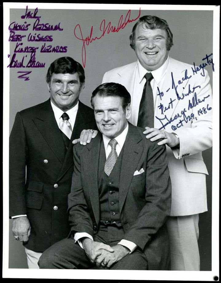 Hank Stram George Allen John Madden PSA DNA Autograph Rare 7x9 Photo Signed