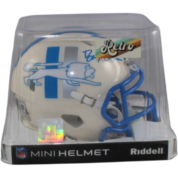 Barry Sanders Autographed Detroit Lions Retro Mini Helmet Beckett Witness 57163