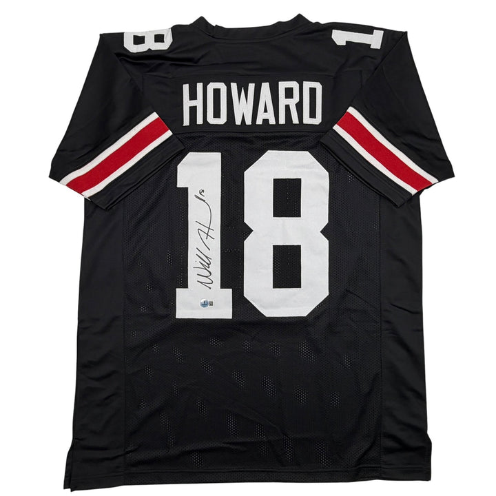 Autographed/Signed Will Howard Ohio State Black College Jersey Beckett BAS COA