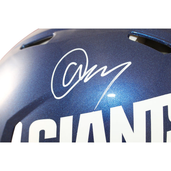 Abdul Carter Autographed New York Giants Pro Color Rush Helmet Beckett W 56880