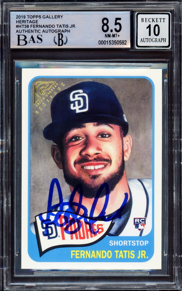 Fernando Tatis Jr. Signed 2019 Topps Gallery RC HT-38 BGS 8.5 Sig 10 Beckett