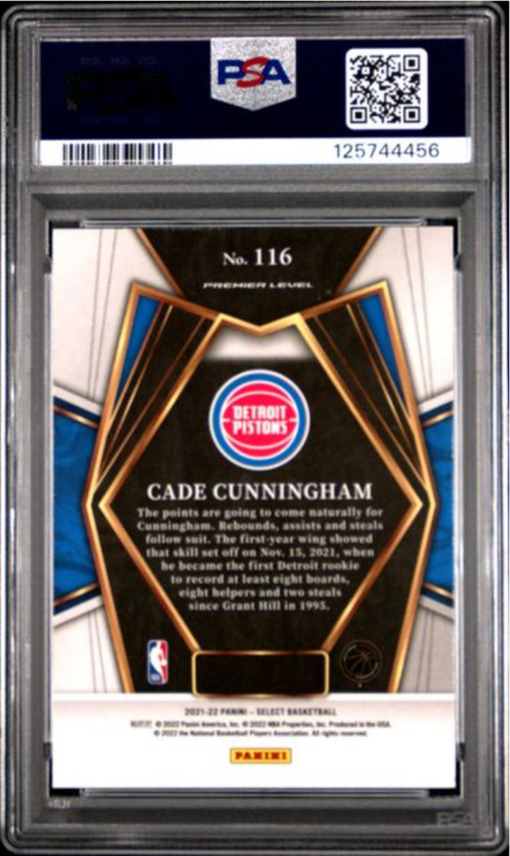 Graded 2021 Panini Select Cade Cunningham #116 Rookie RC Basketball Card PSA 10