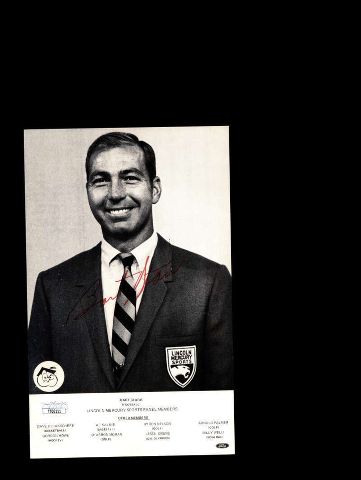 Bart Starr JSA Signed Coa 5x8 Lincoln Mercury Autograph Photo