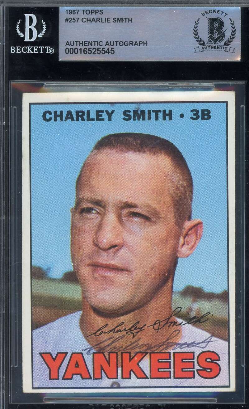 Charlie Smith Beckett BAS Signed 1967 Topps Autographed
