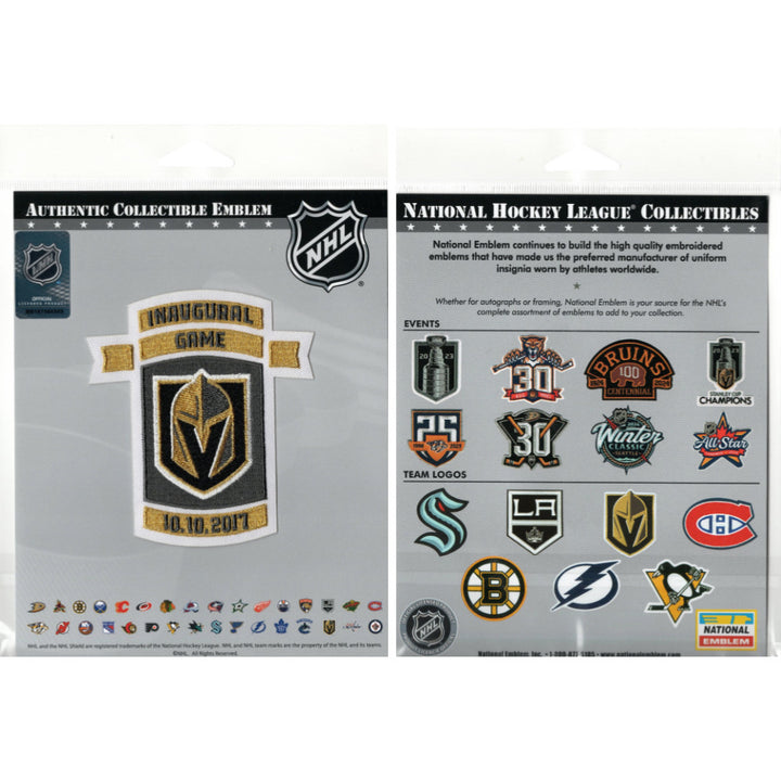 Vegas Golden Knights 10.10.2017 Inaugural Game Official Patch 1st Home Game Ever